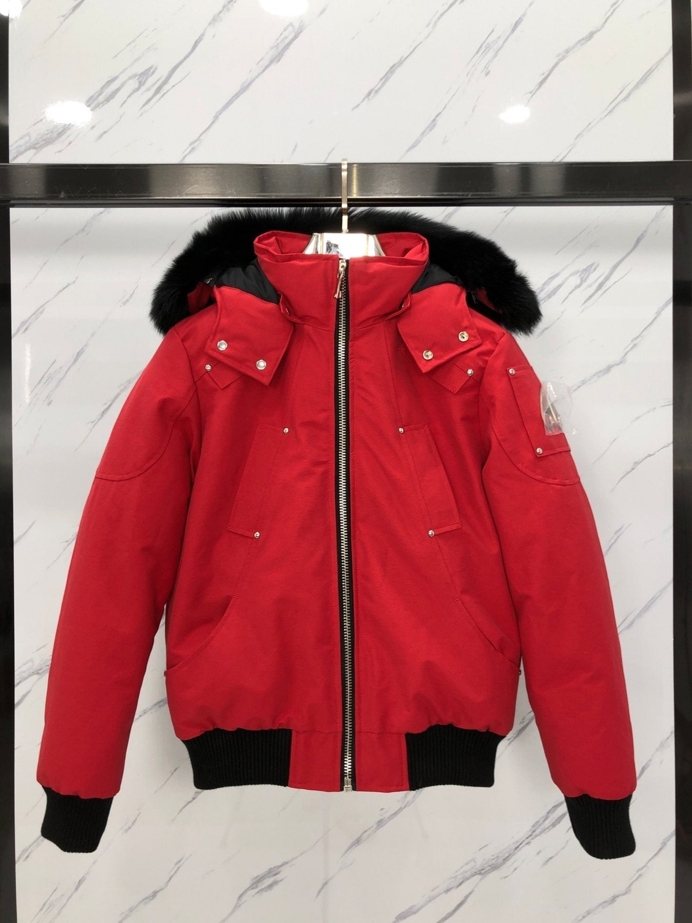 Moose Knuckles Fur-Trim Hooded Puffer Jacket — front