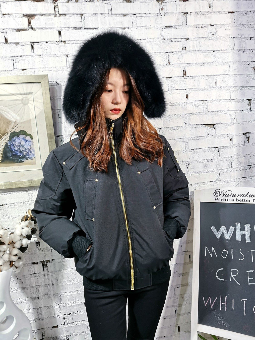 Moose Knuckles Fur-Trim Hooded Puffer Jacket — context
