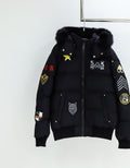 Moose Knuckles Black Fur-Trim Hooded Puffer Jacket — hero