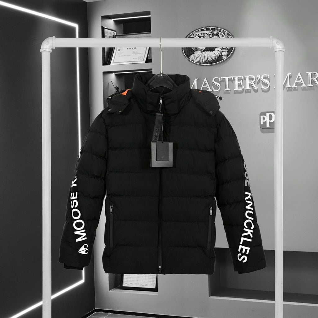 Moose Knuckles Hooded Puffer Jacket — hang_tag