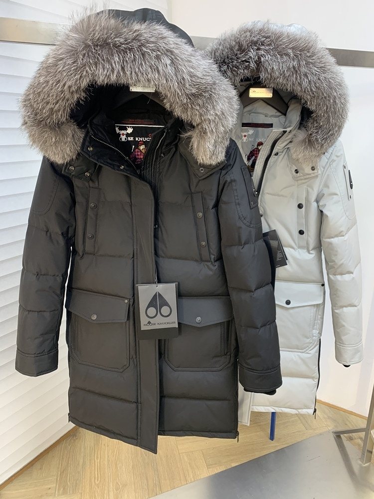 Moose Knuckles Women's Long Hooded Puffer Jacket — comparison