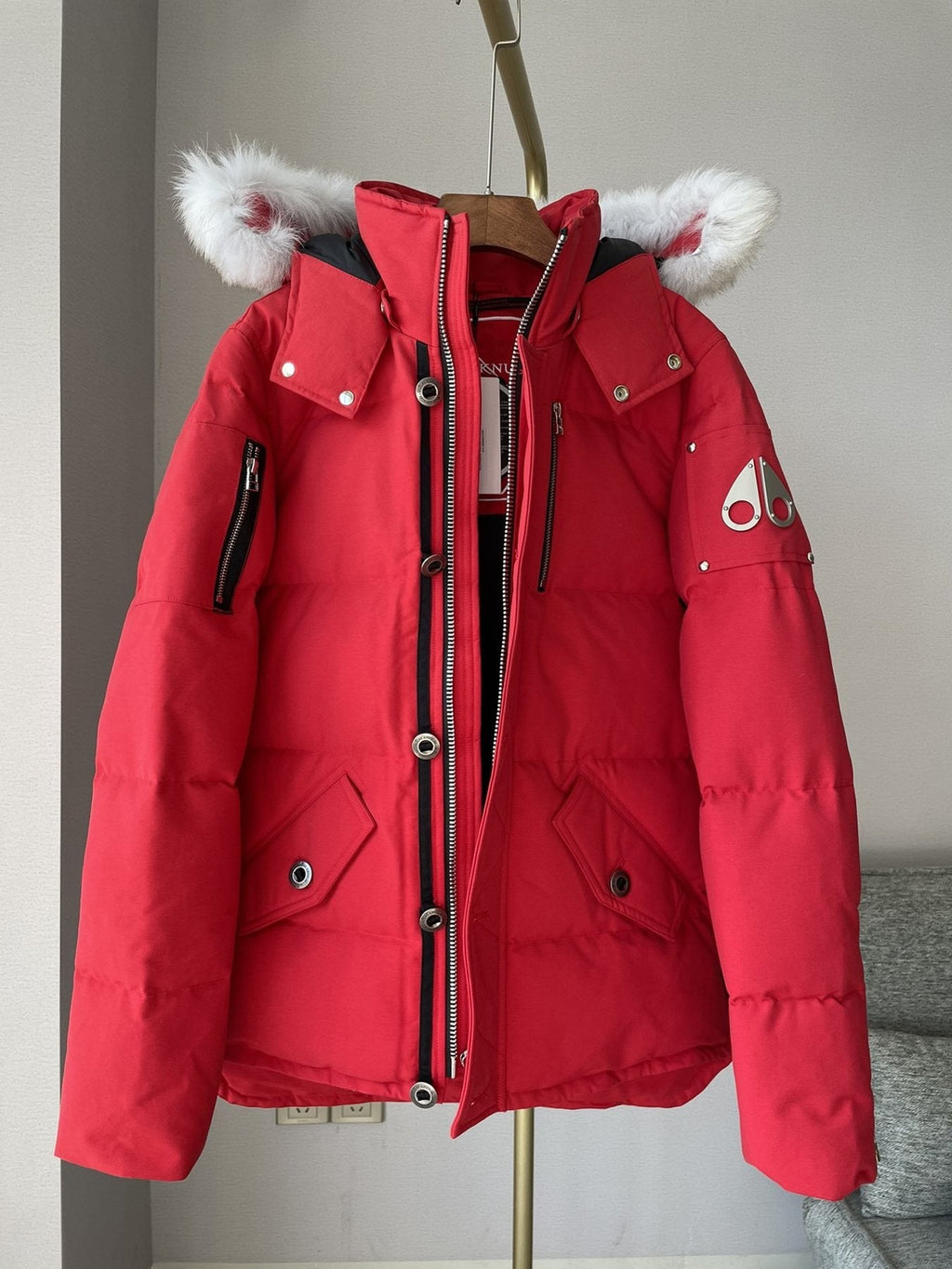 Moose Knuckles Fur-Trim Hooded Puffer Jacket — front