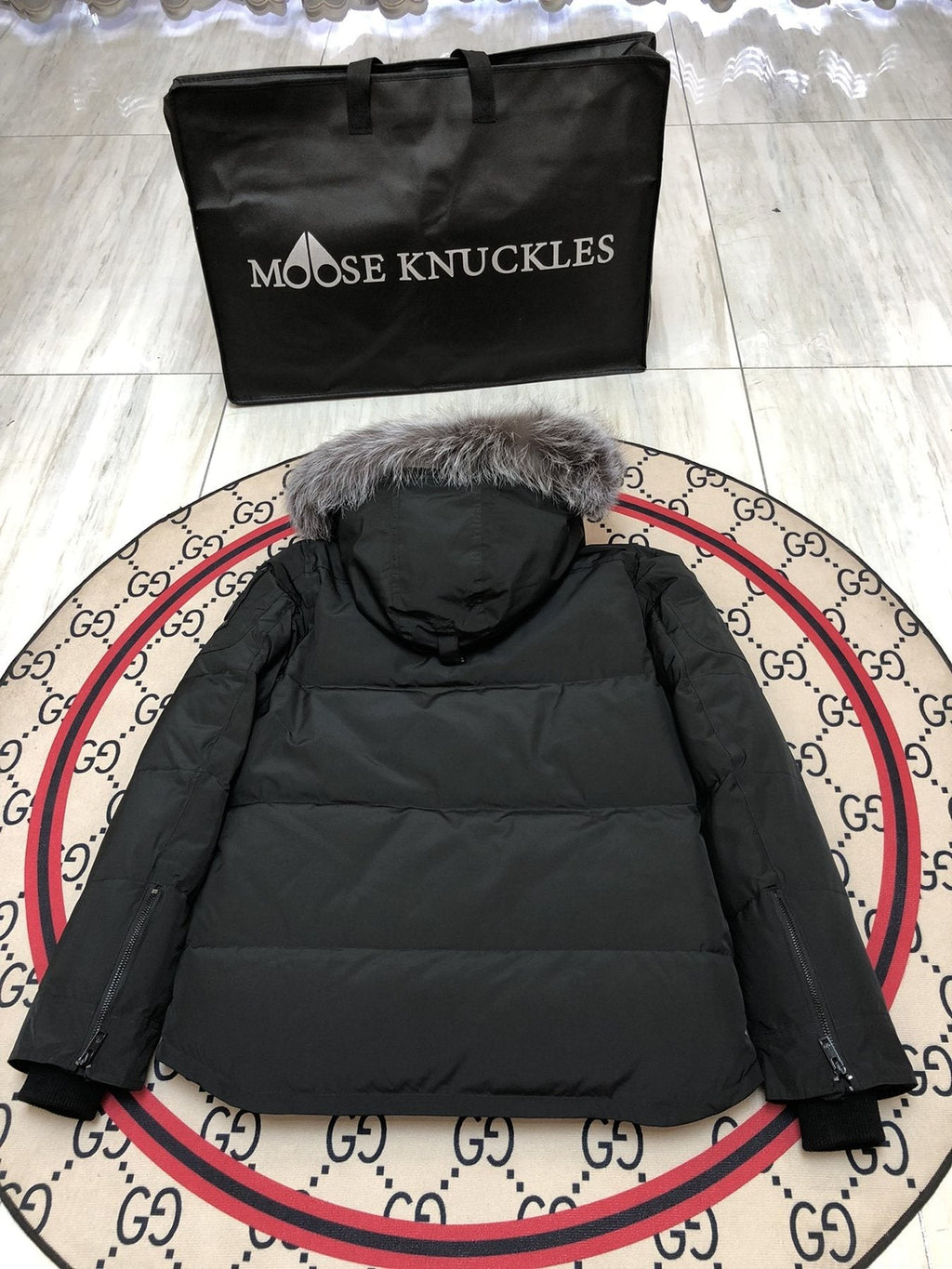 Moose Knuckles Men's Fur-Trim Hooded Puffer Jacket — back