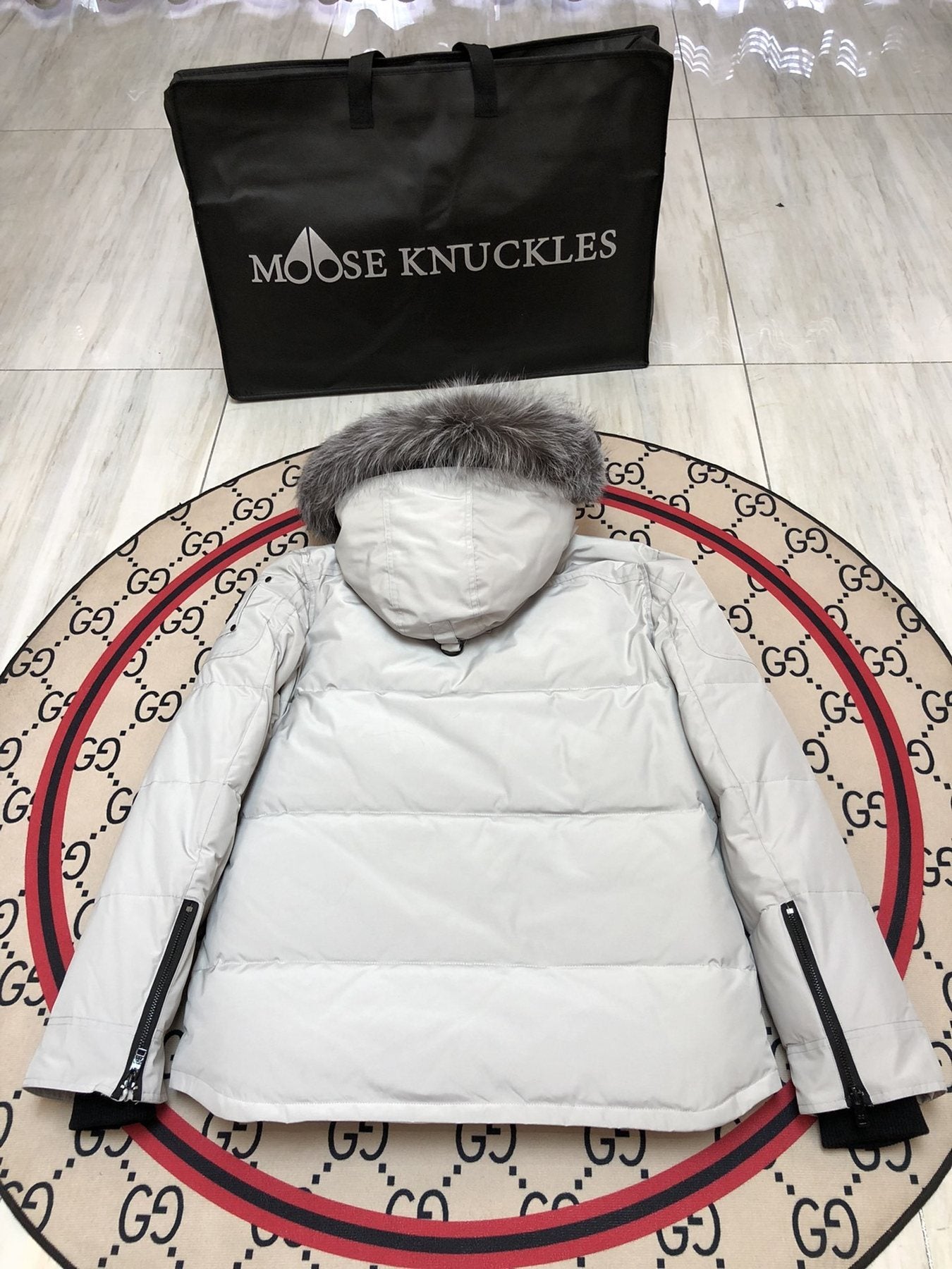 Moose Knuckles Men's Fur-Trim Hooded Puffer Jacket — back