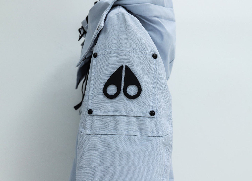 Moose Knuckles Contrast Panel Hooded Puffer Jacket — detail