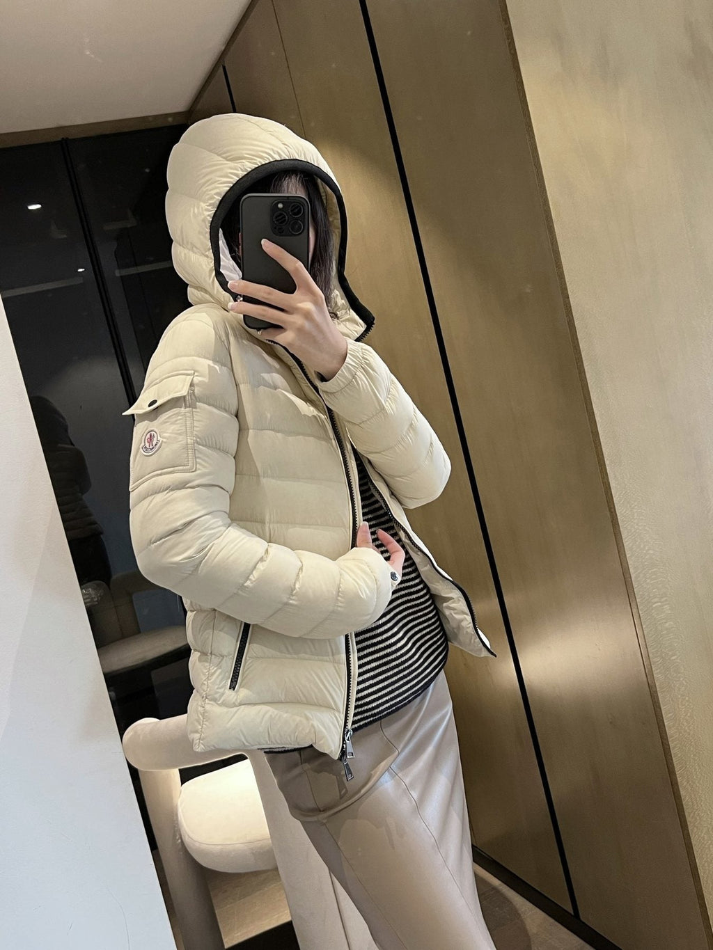 Moncler Hooded Quilted Puffer Coat — side