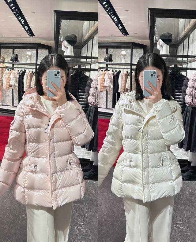 Moncler Women's Hooded Glossy Puffer Coat — comparison
