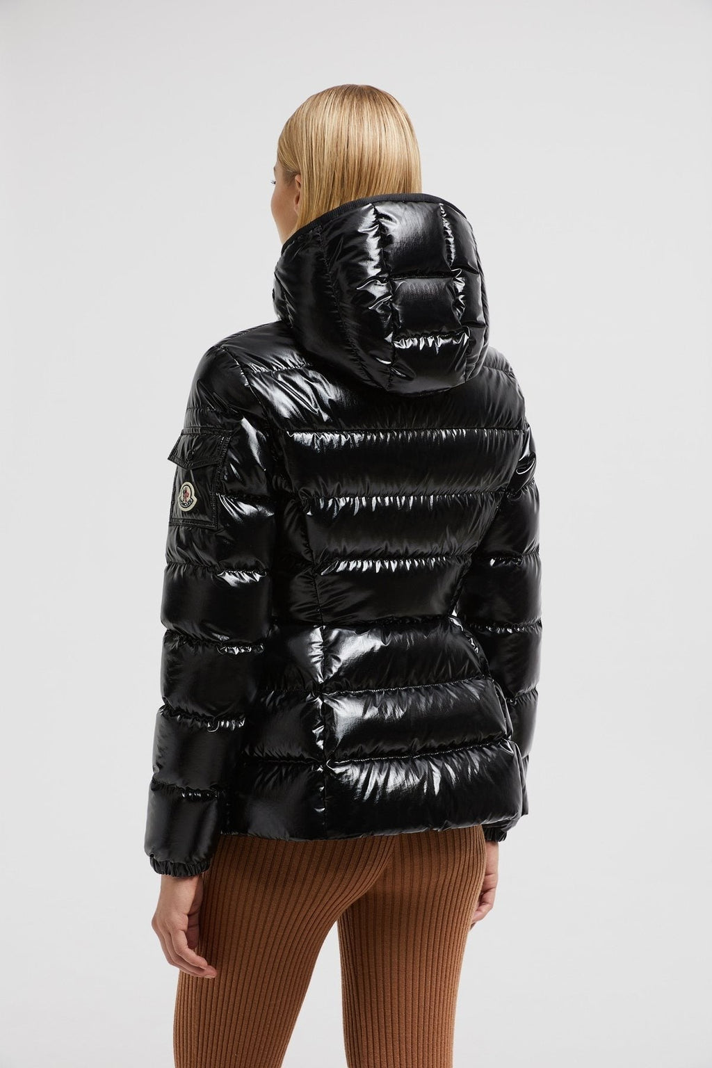 Moncler Women's Hooded Glossy Puffer Coat — back