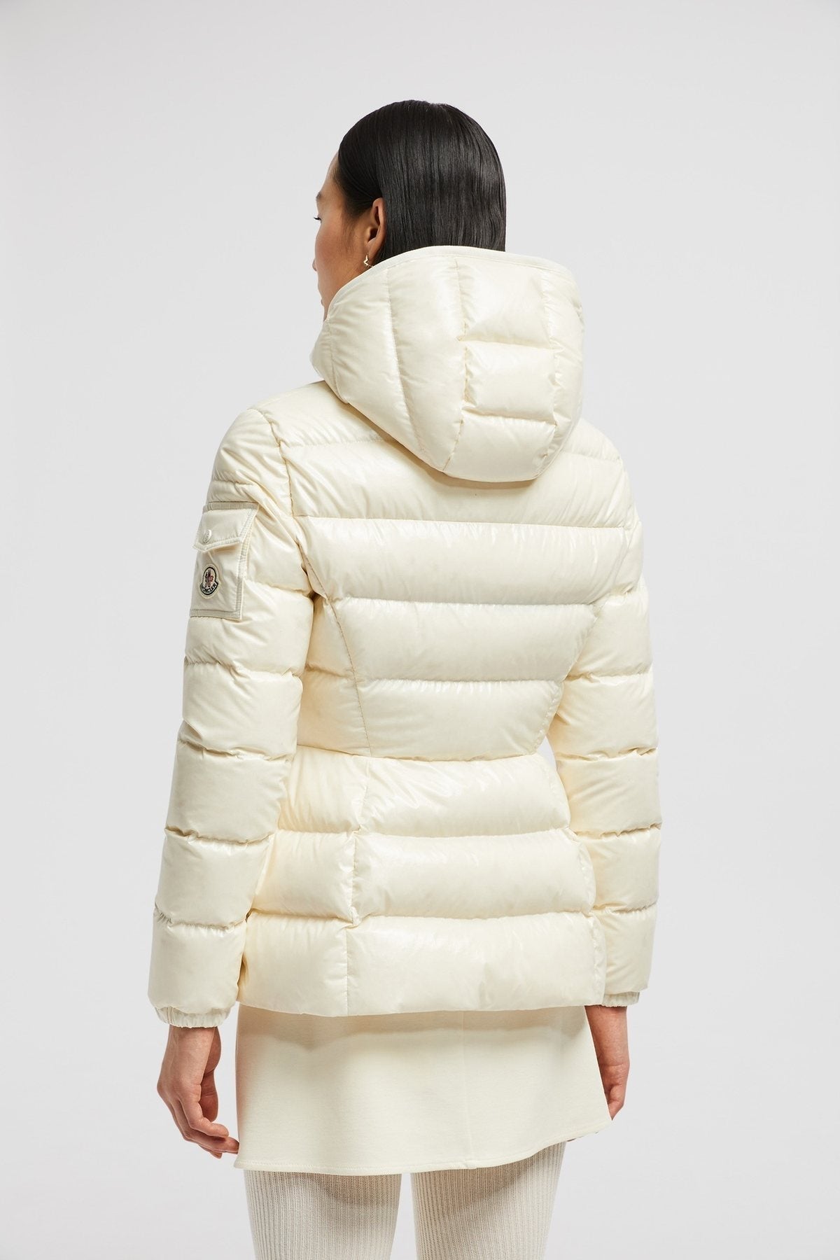 Moncler Women's Hooded Glossy Puffer Coat — back