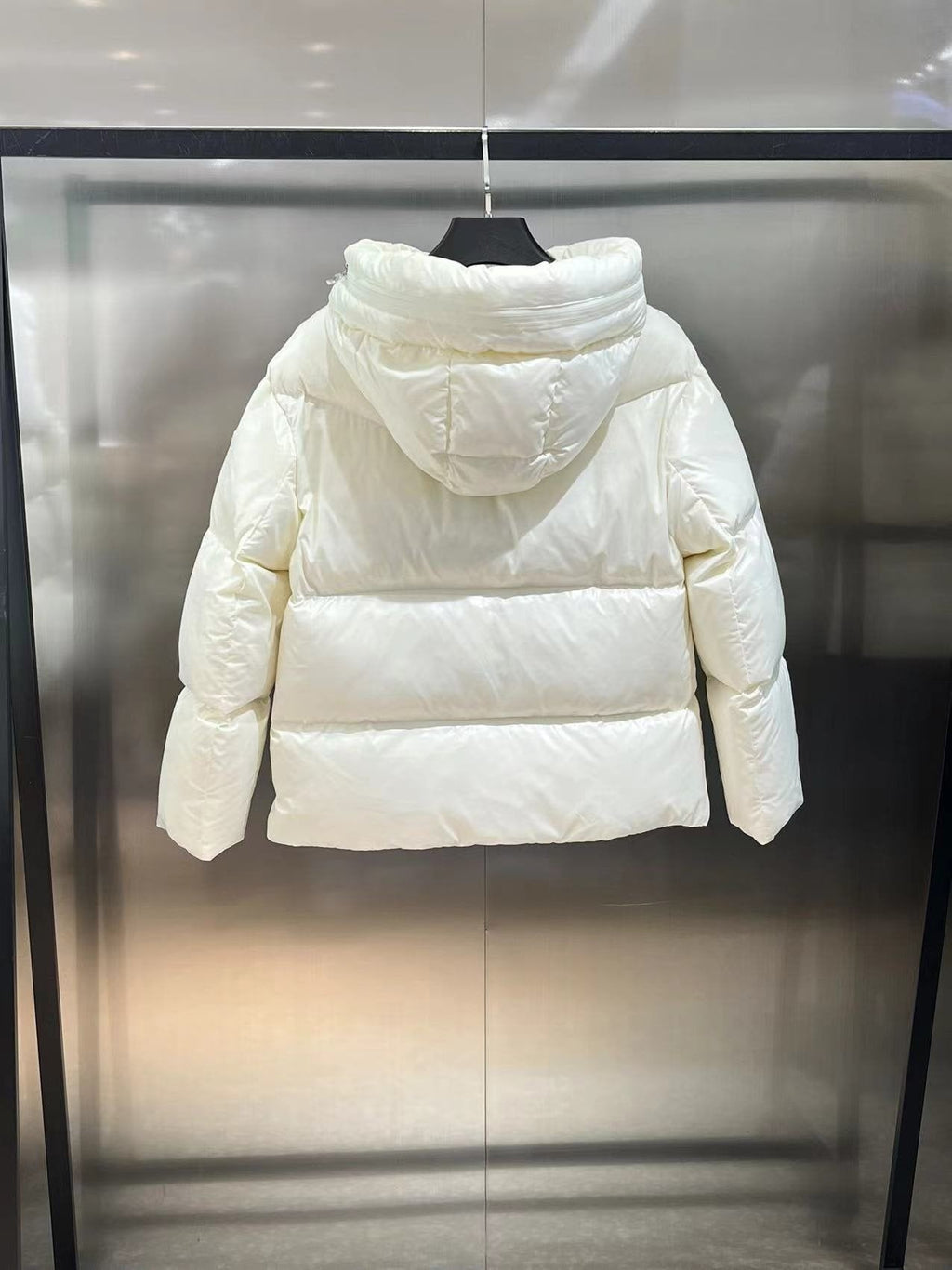 Womem Moncler coat Women's Glossy Hooded Puffer Jacket — back