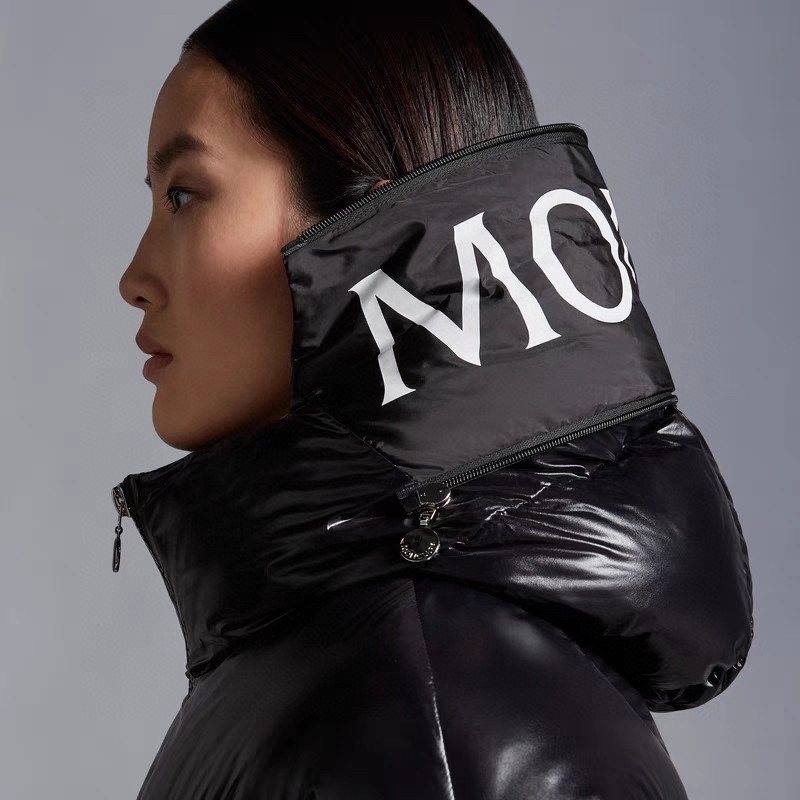 Womem Moncler coat Women's Glossy Hooded Puffer Jacket — detail