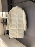 Womem Moncler coat Hooded Quilted Long Down Jacket — front