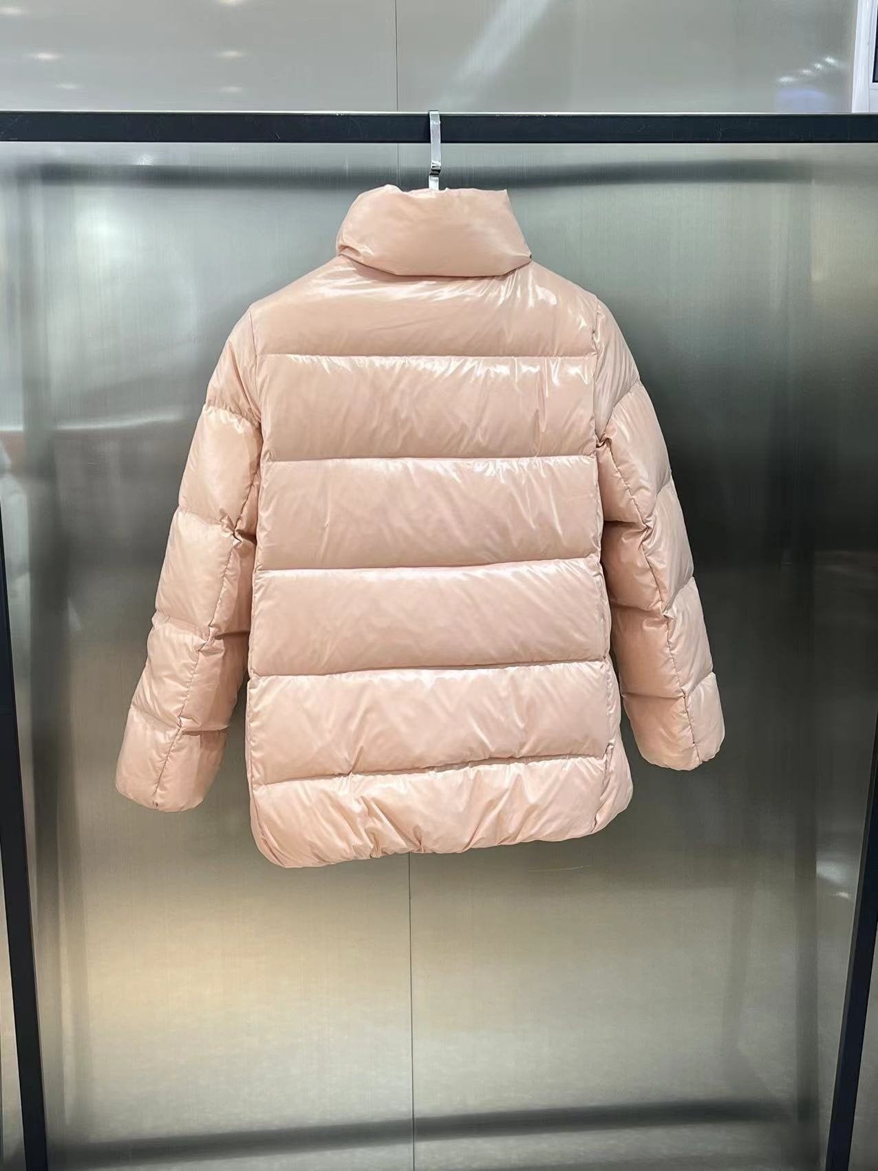 Moncler Women's Glossy Quilted Short Down Coat — back