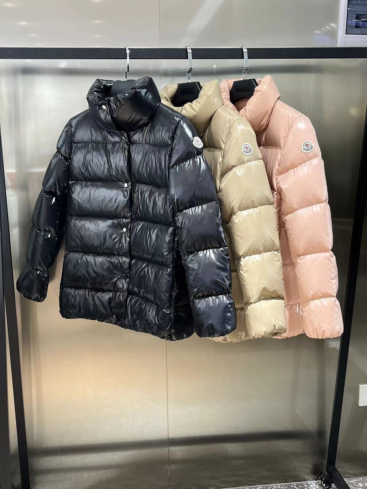 Moncler Women's Glossy Quilted Short Down Coat — comparison