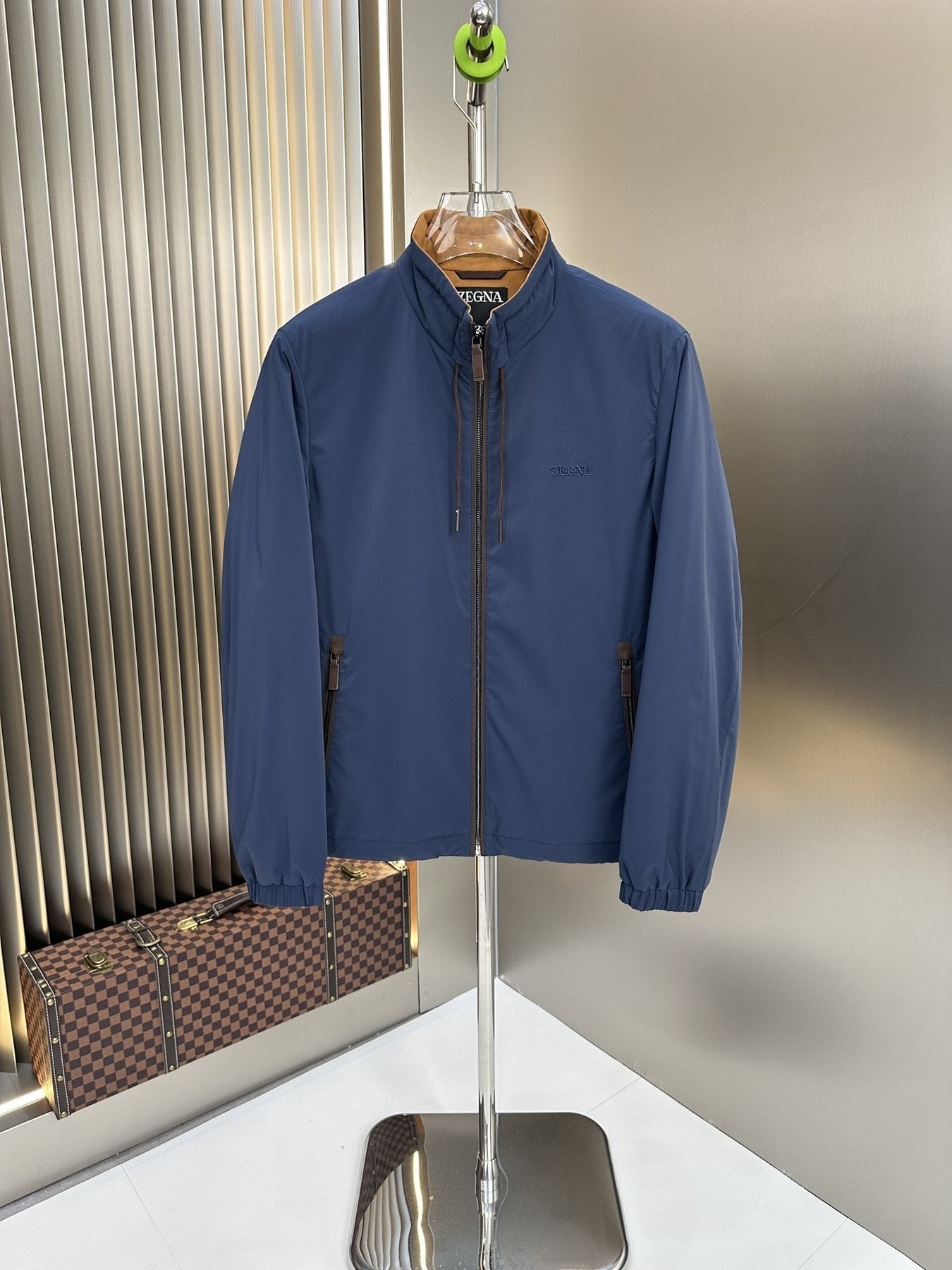 Zegna Reversible Stand-Collar Coat — front