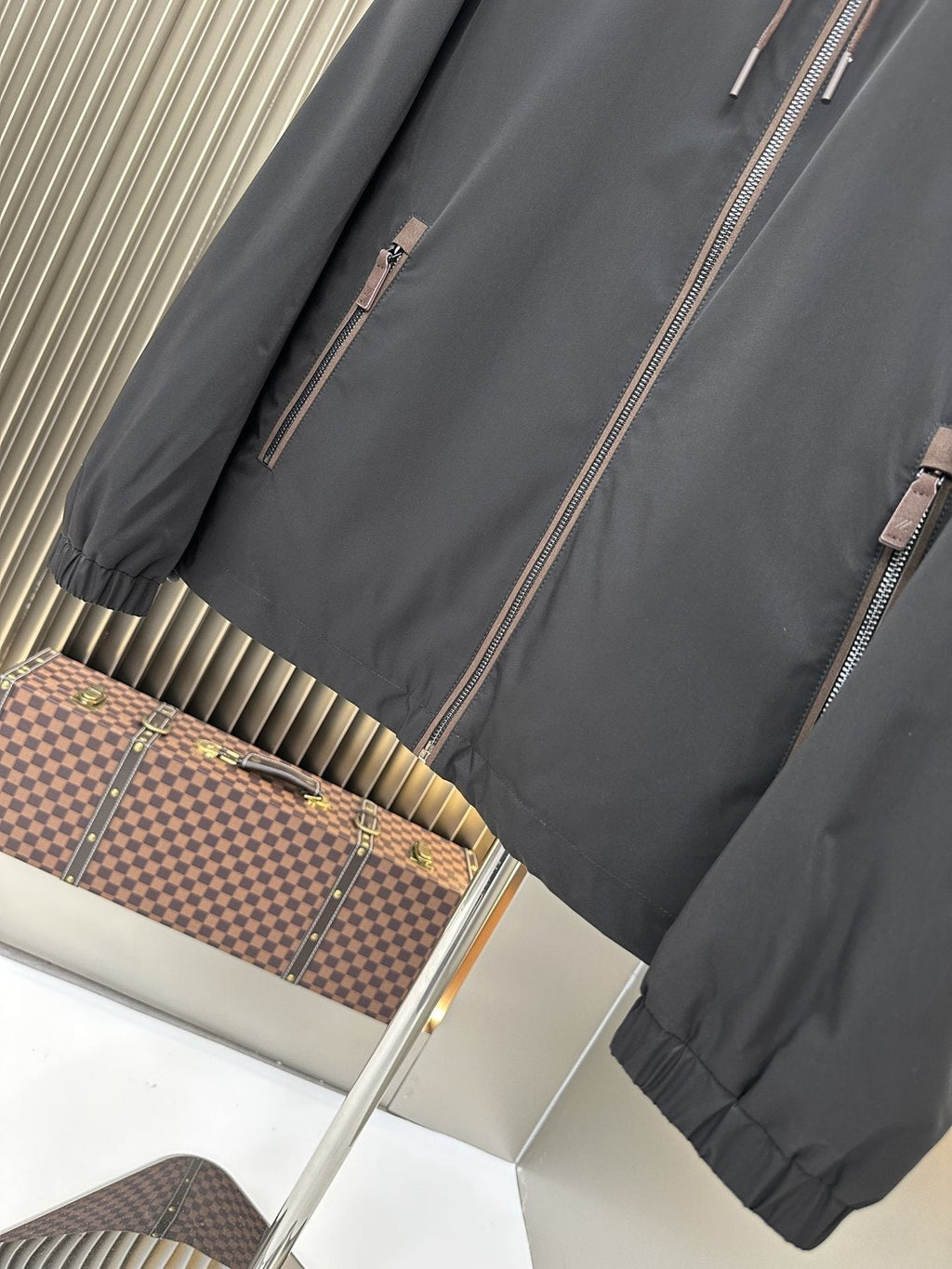 Zegna Reversible Stand-Collar Coat — detail