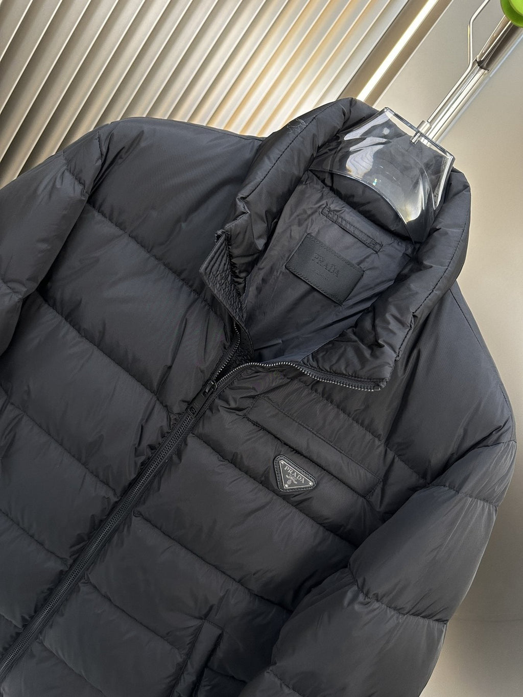 Prada Quilted Stand Collar Puffer Jacket — detail