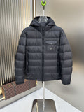 Prada Black Hooded Puffer Jacket — hero