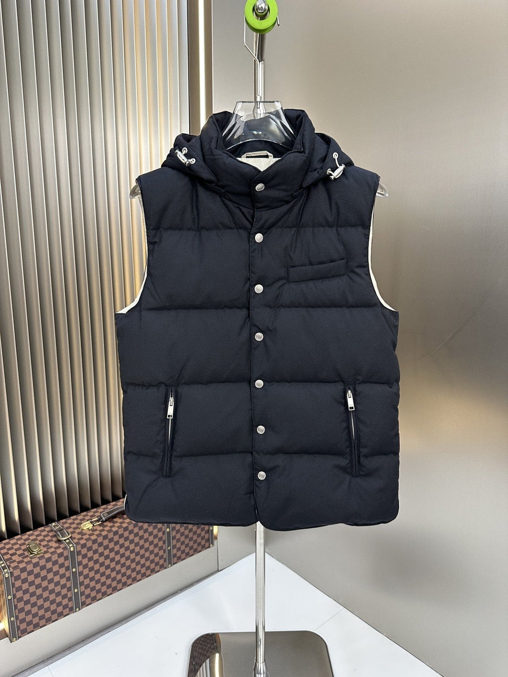 Prada Quilted Hooded Down Vest — hero