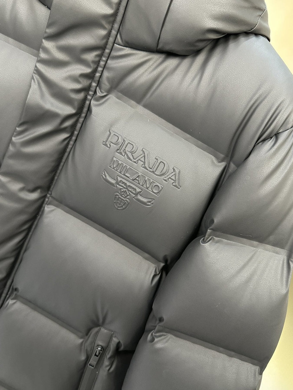 Prada Hooded Puffer Jacket — detail