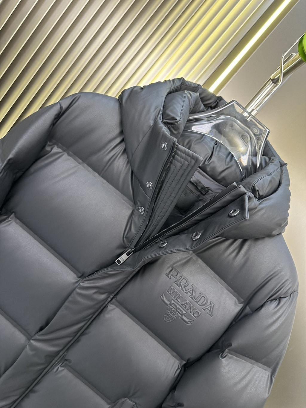 Prada Hooded Puffer Jacket — detail