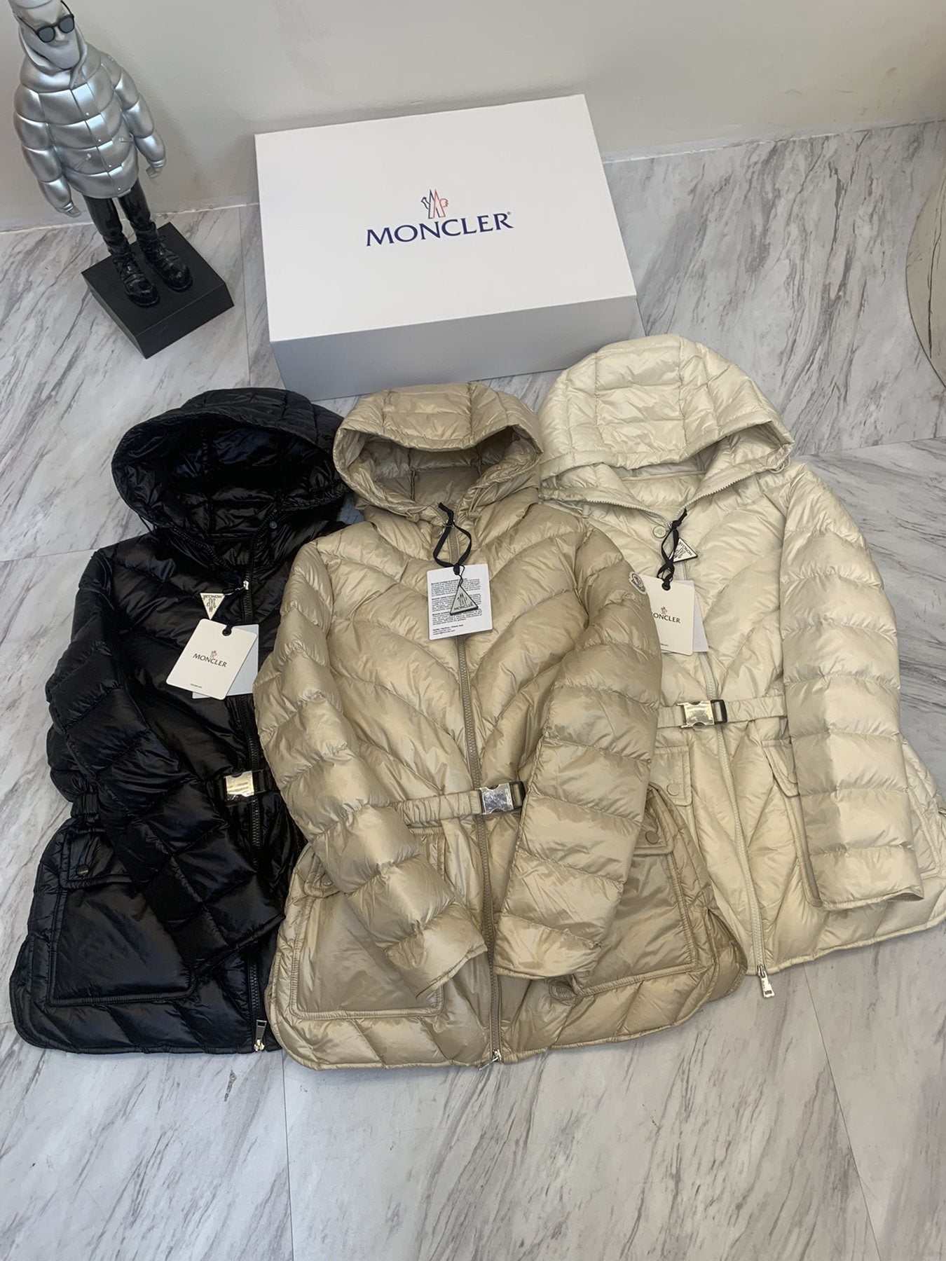 Moncler Hooded Belted Puffer Coat — comparison