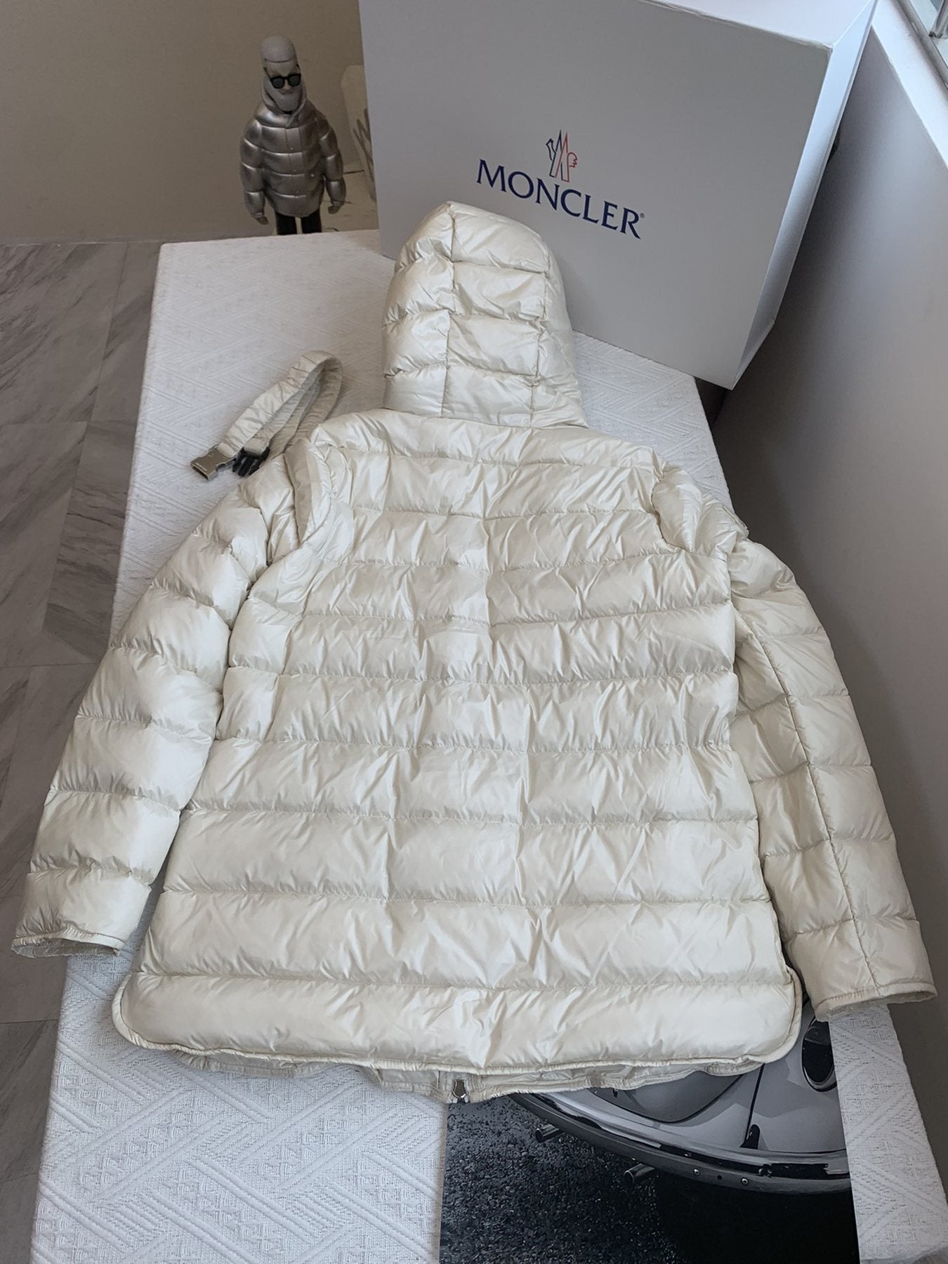 Moncler Hooded Belted Puffer Coat — back