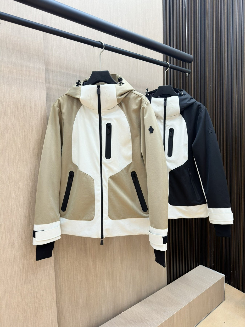 Moncler Color-Block Hooded Puffer Coat — comparison