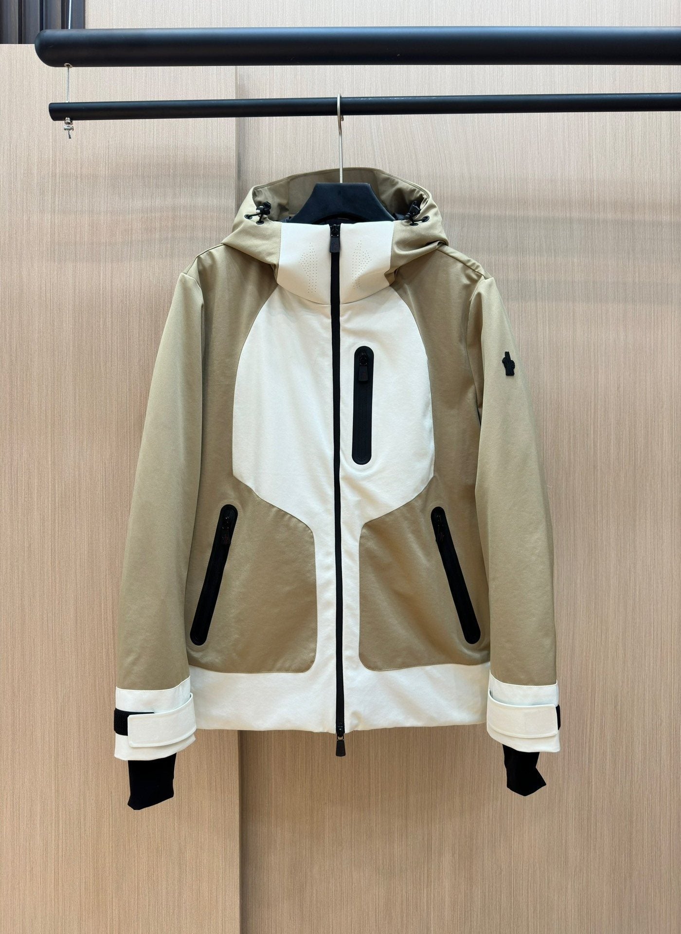 Moncler Color-Block Hooded Puffer Coat — hero