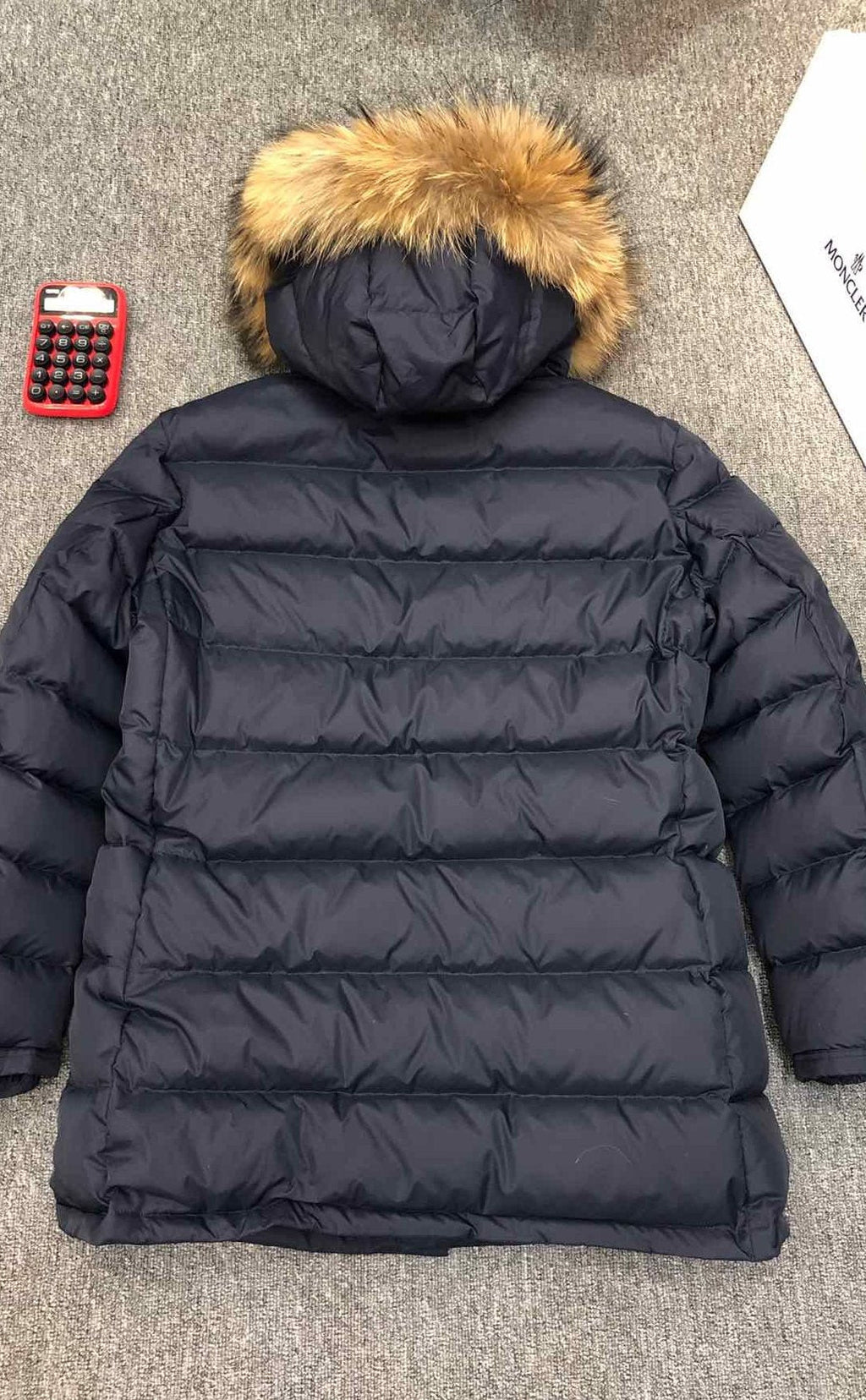 Moncler Hooded Fur-Trim Puffer Coat — back