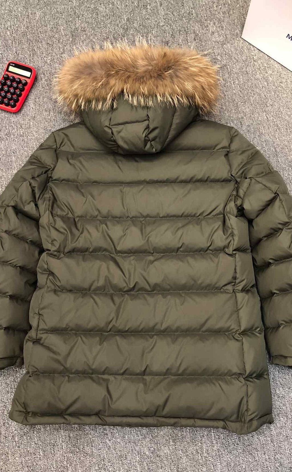 Moncler Hooded Fur-Trim Puffer Coat — back