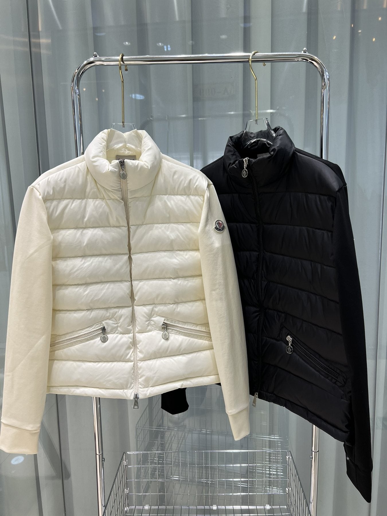 Moncler Quilted Front Knit Jacket — comparison