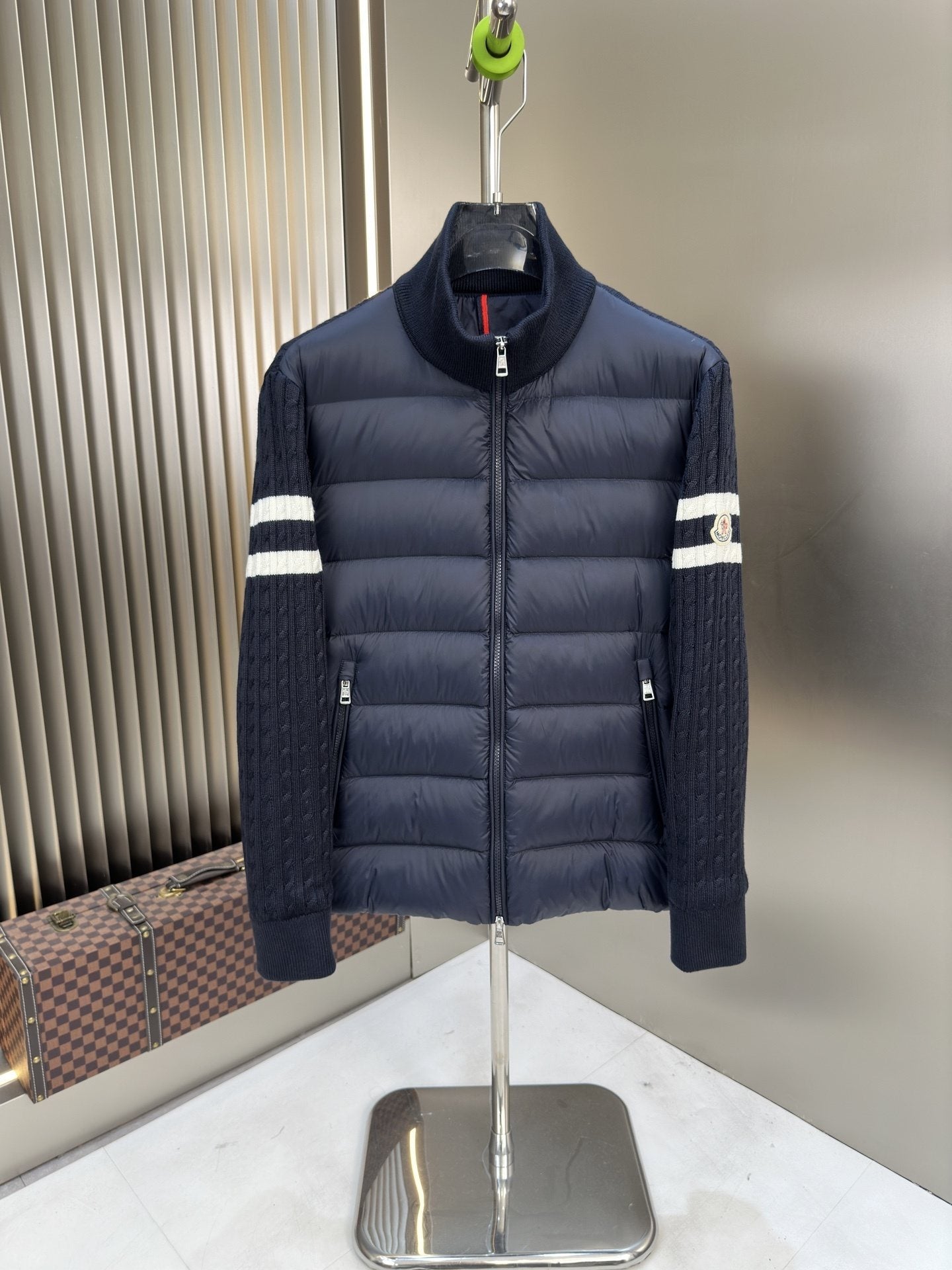 Moncler Men's Hybrid Quilted Knit Puffer Jacket — hero
