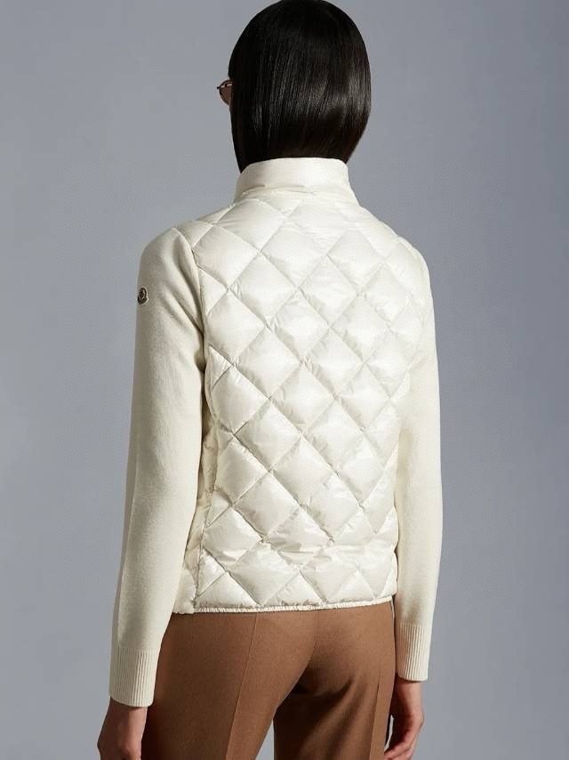 Moncler Diamond-Quilted Knit Sleeve Jacket — back
