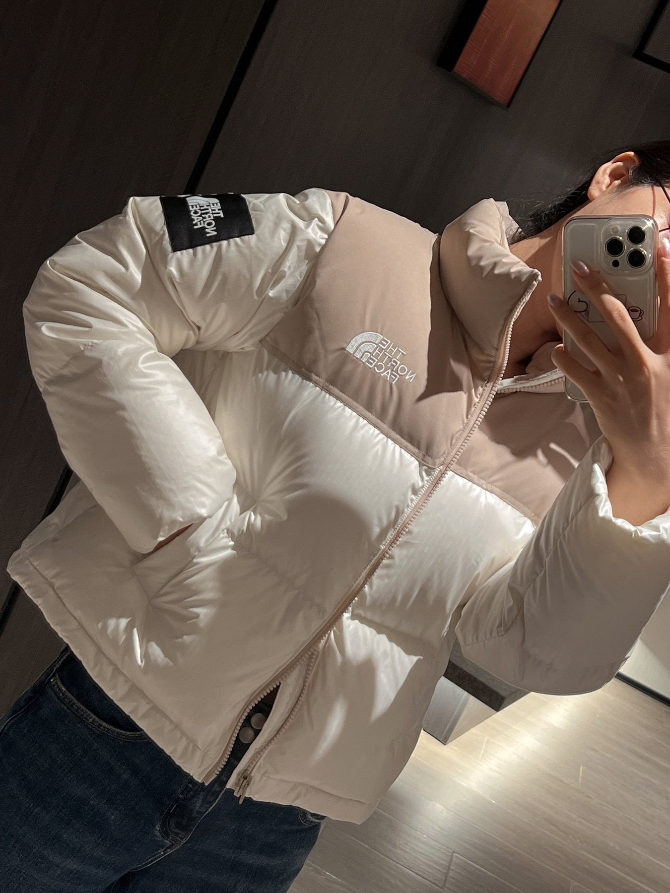 The North Face Women's Cropped Quilted Puffer Jacket — detail
