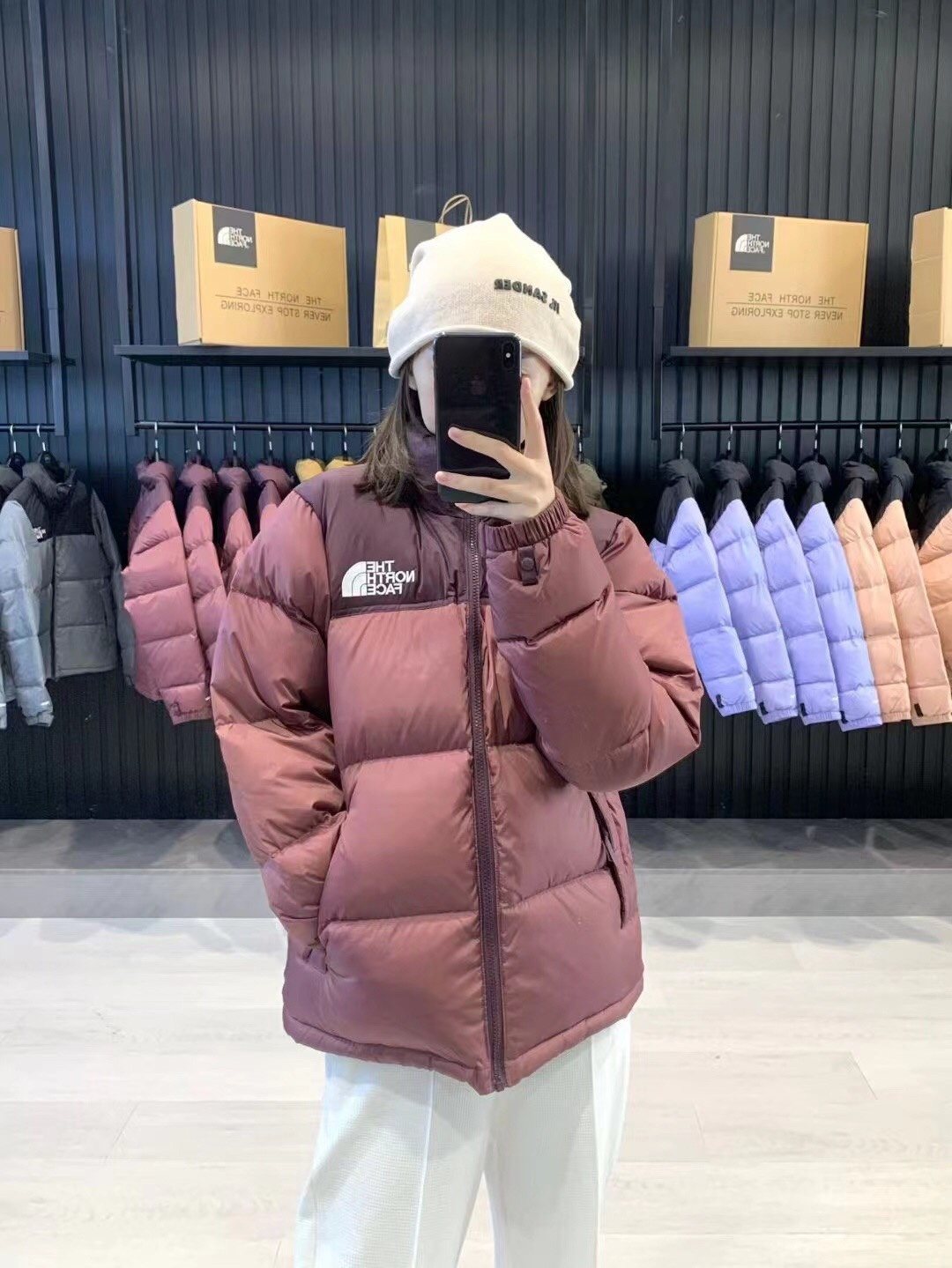 The North Face Color-Block Logo Puffer Jacket — context