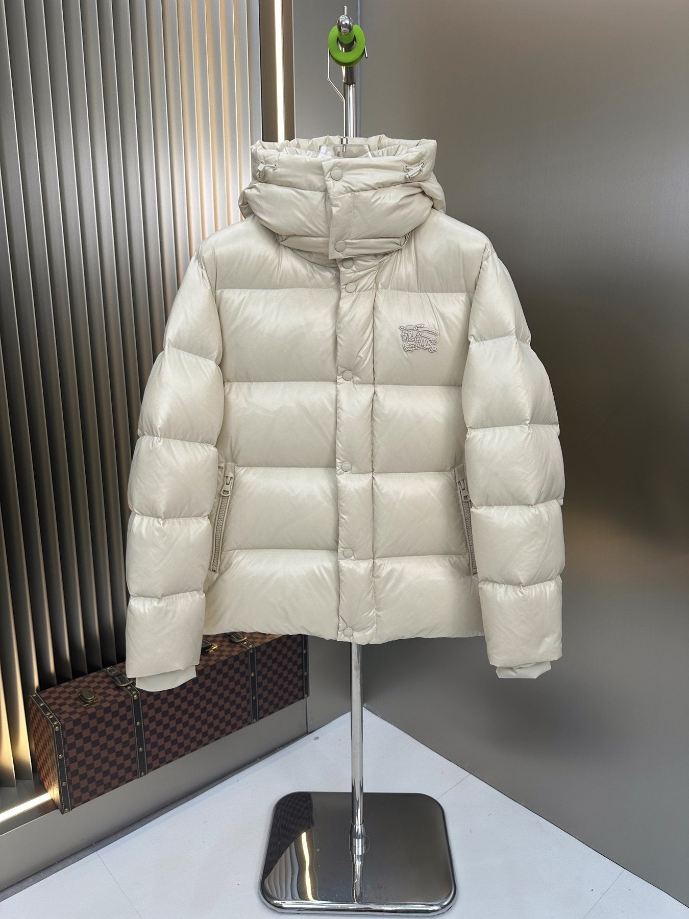 Burberry Hooded Equestrian Knight Puffer Jacket — front