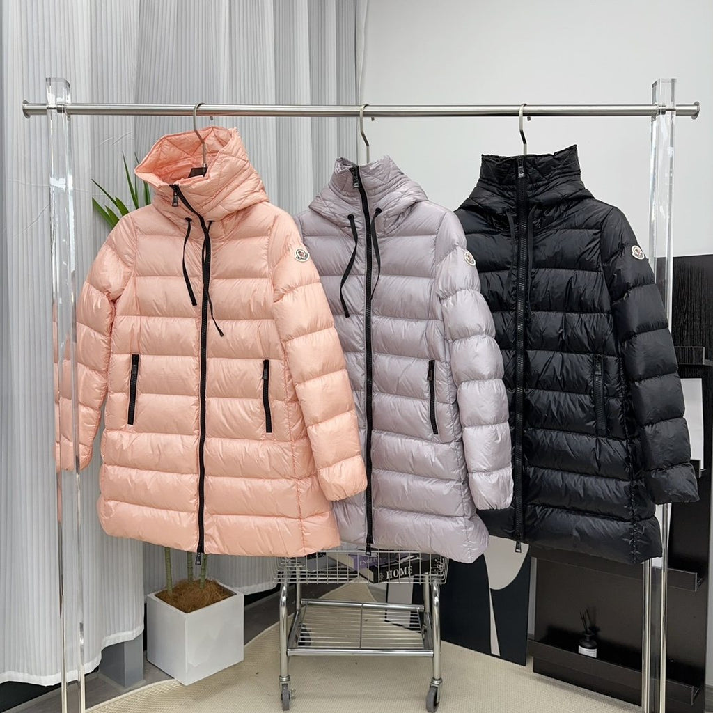 Moncler Women's Hooded Quilted Long Down Coat — comparison