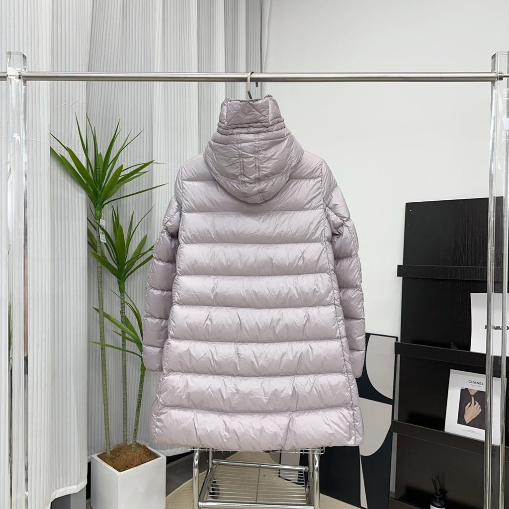Moncler Women's Hooded Quilted Long Down Coat — back