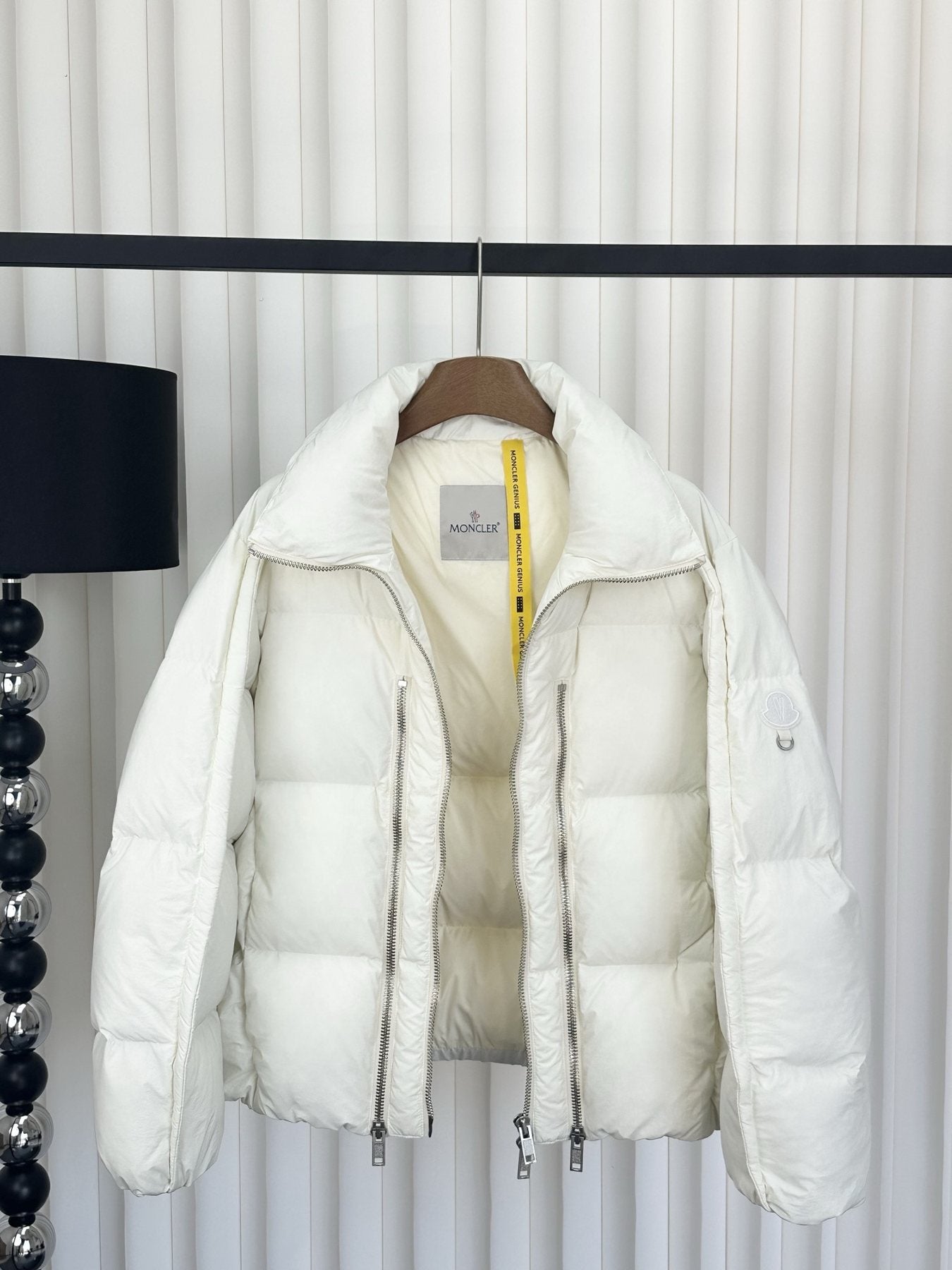 Moncler Quilted Stand-Collar Puffer Coat — neck_label