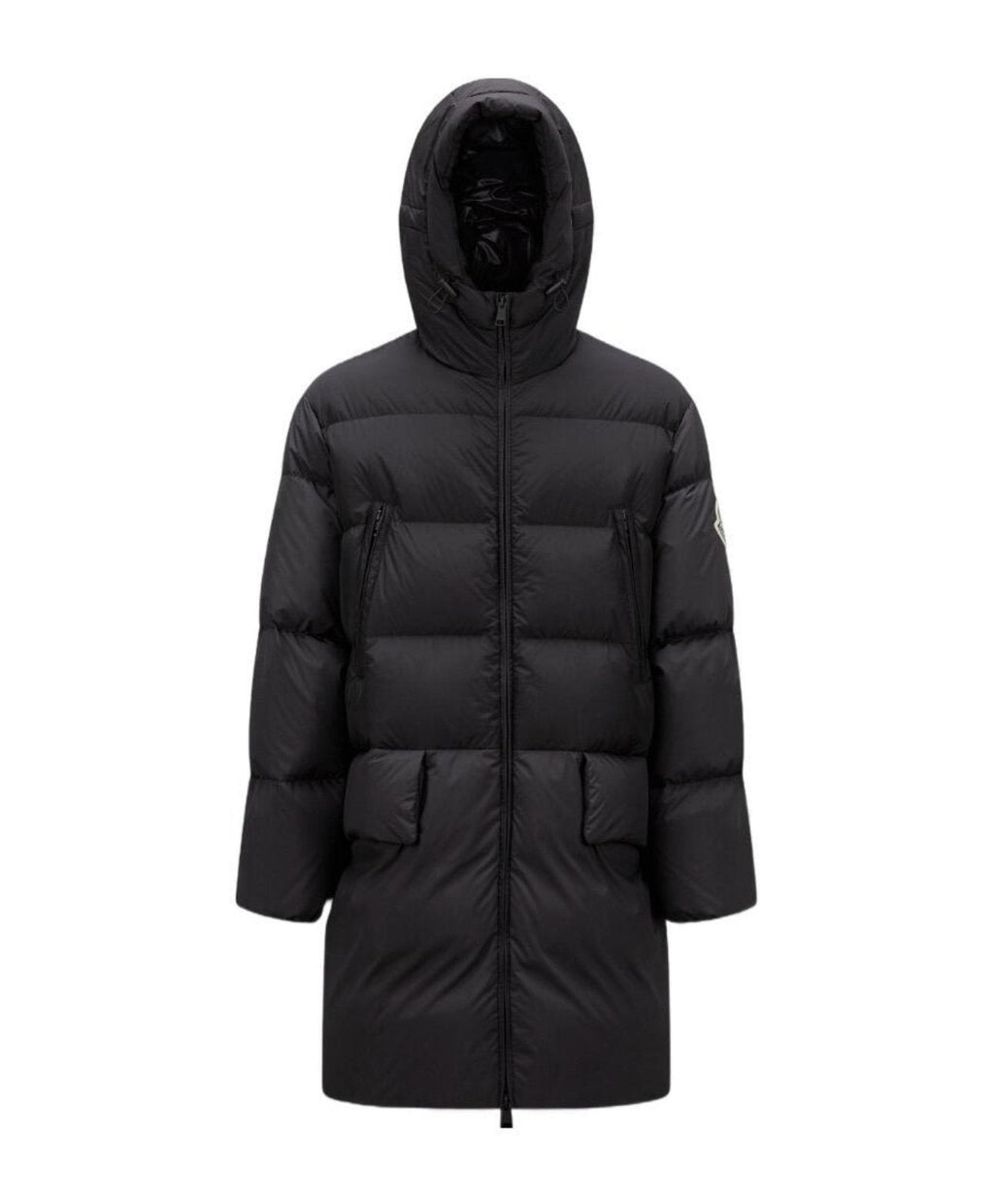 Moncler Bosona Black Long Hooded Down Coat — hero