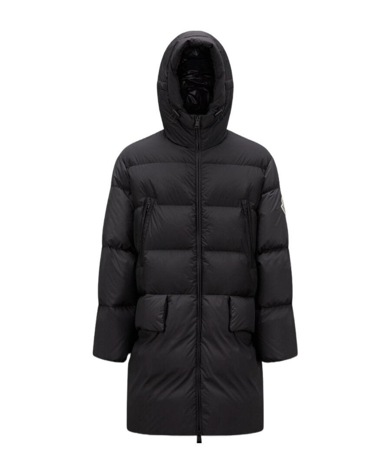 Moncler Bosona Black Long Hooded Down Coat — hero