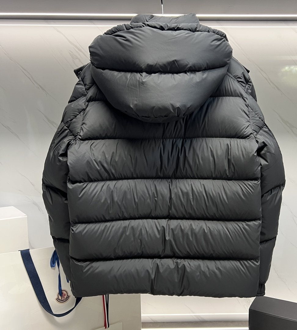 Moncler Matte Short Hooded Puffer Coat — back