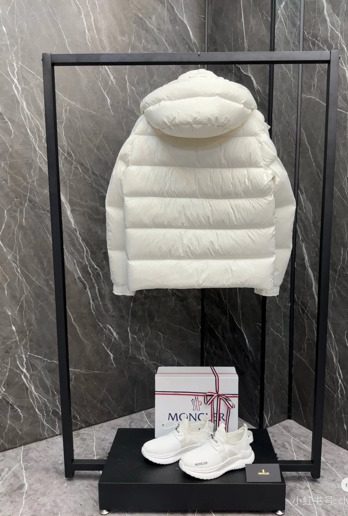 Moncler Matte Short Hooded Puffer Coat — back