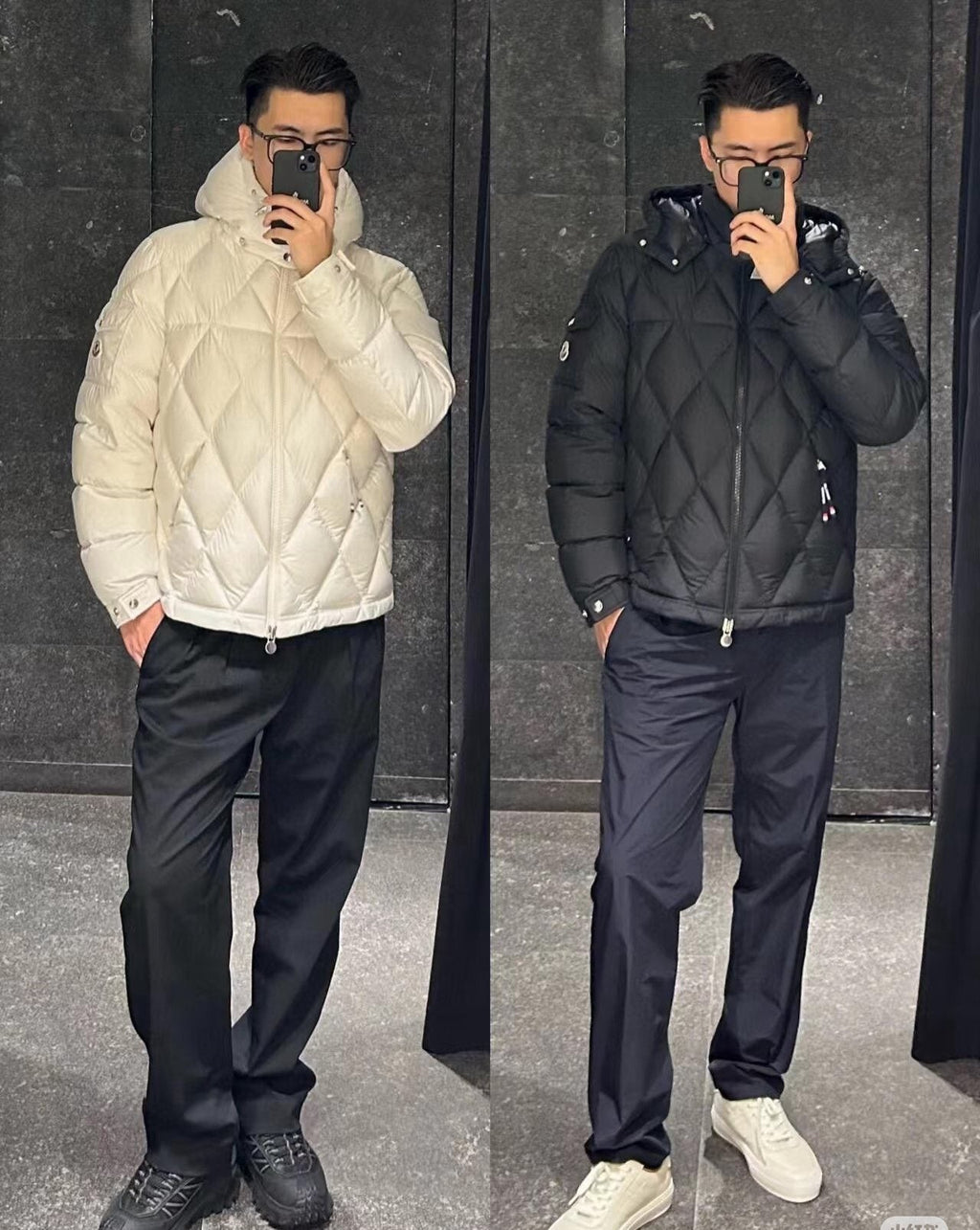 Moncler Diamond-Quilted Hooded Puffer Coat — comparison