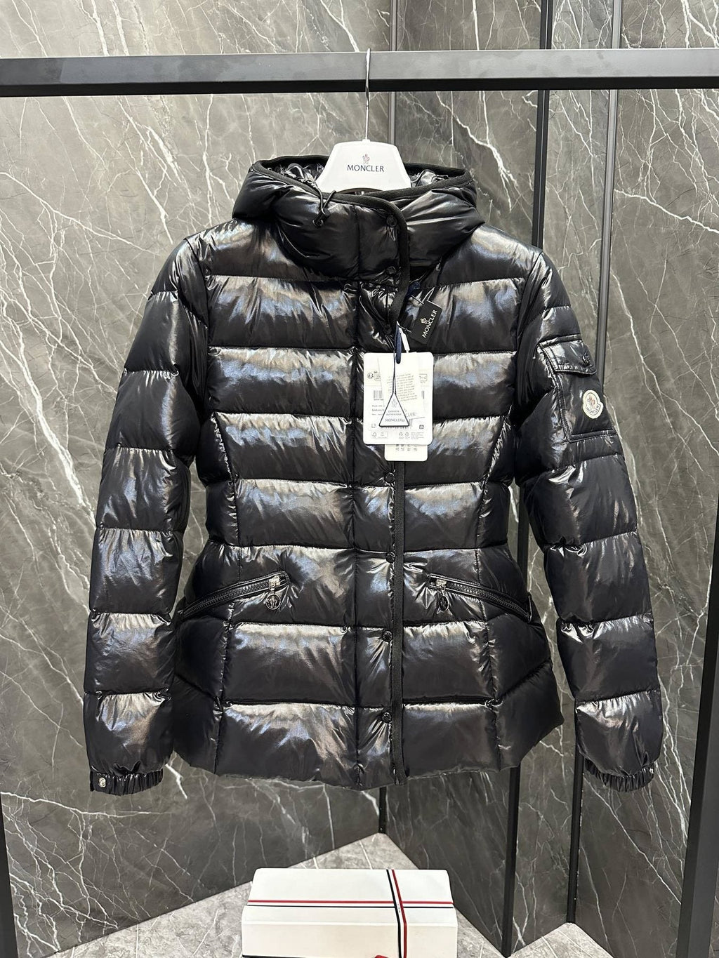 Moncler Hooded Quilted Puffer Coat — hang_tag