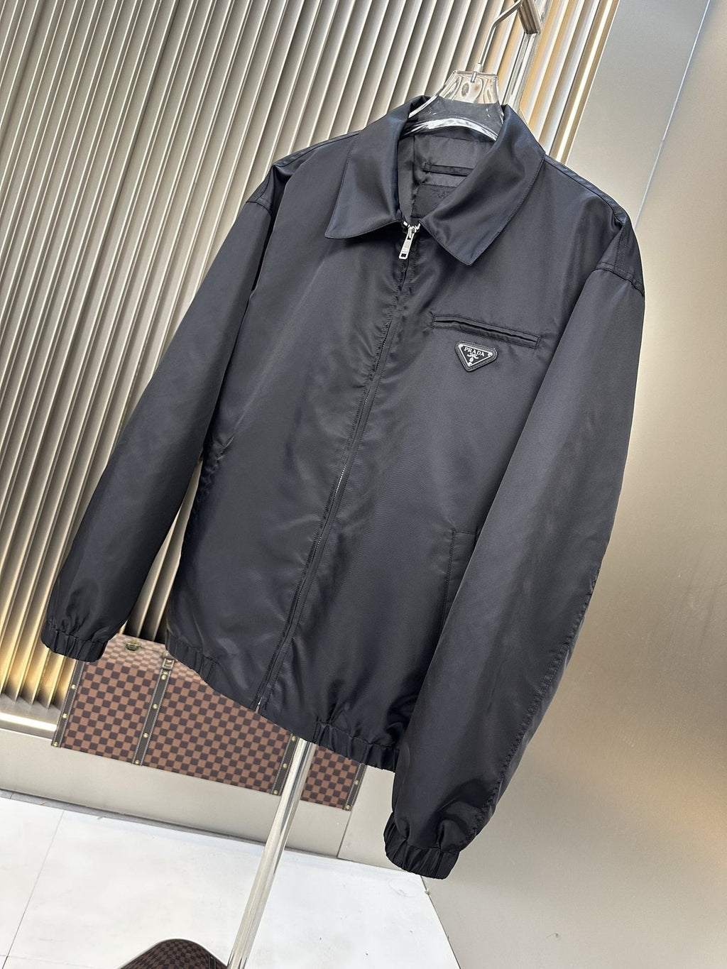 Prada Collared Zip-Front Jacket — front