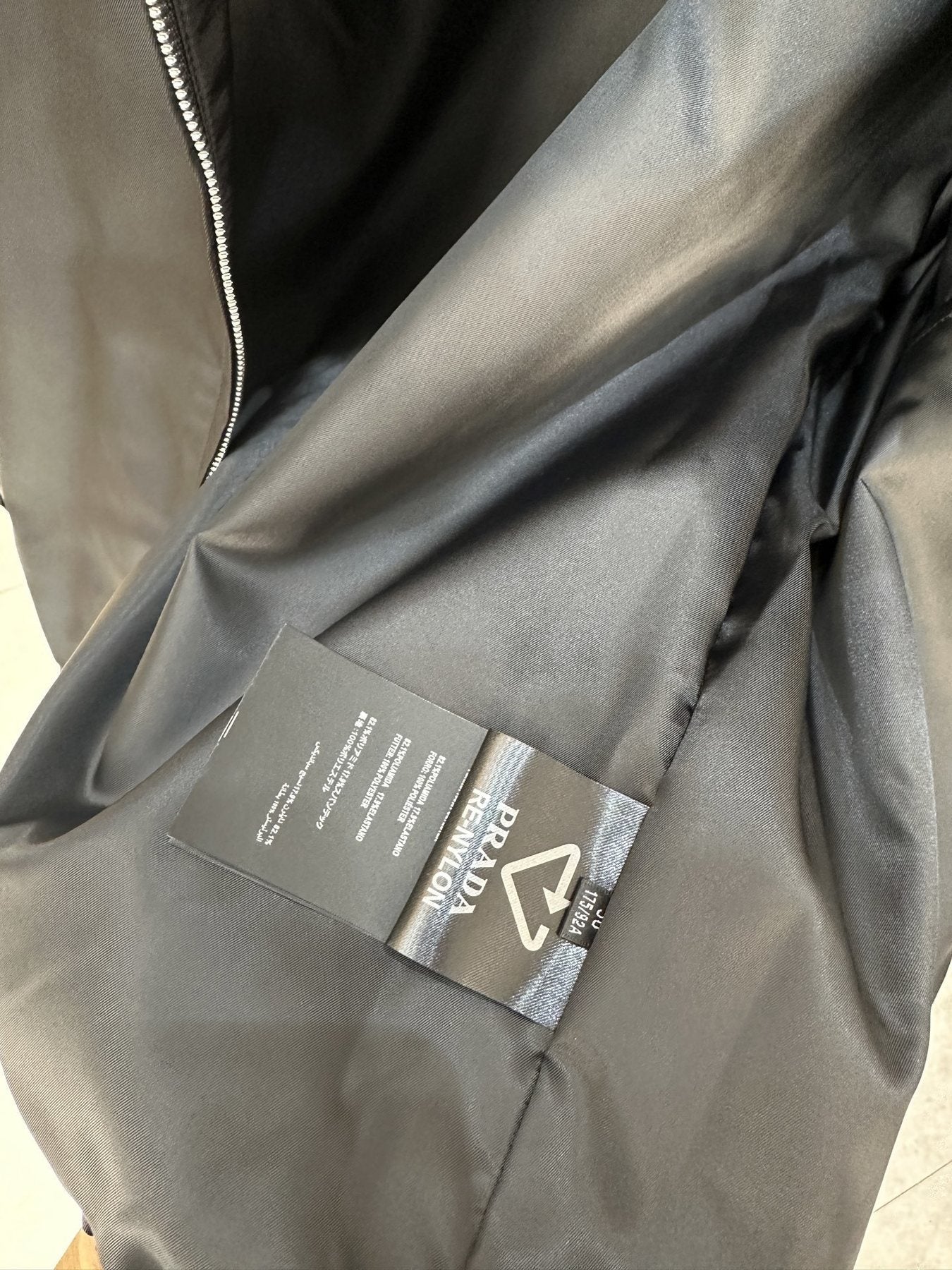 Prada Collared Zip-Front Jacket — neck_label