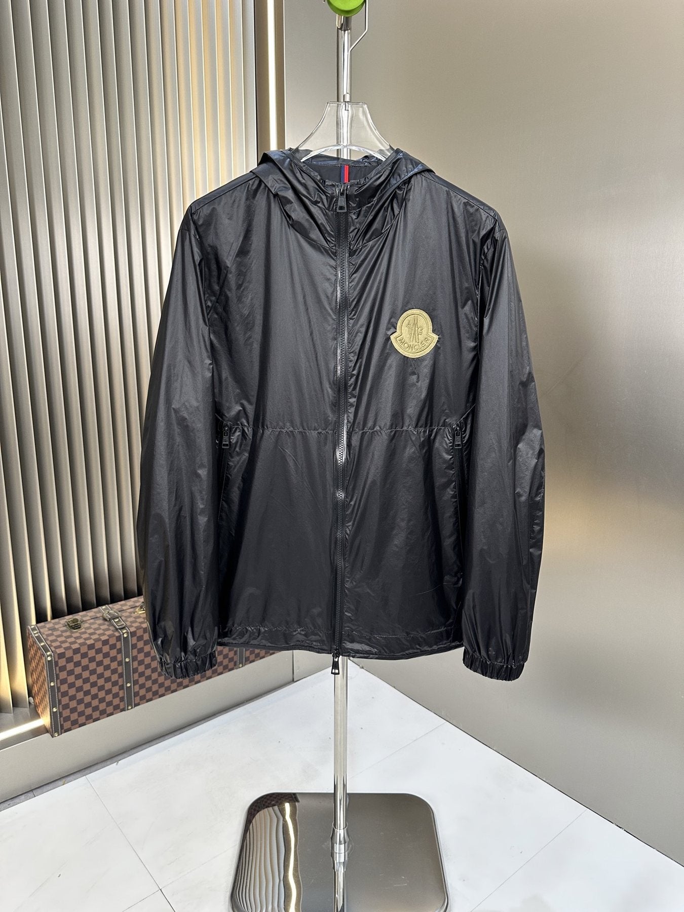 Moncler Hooded Chest Badge Windbreaker — front