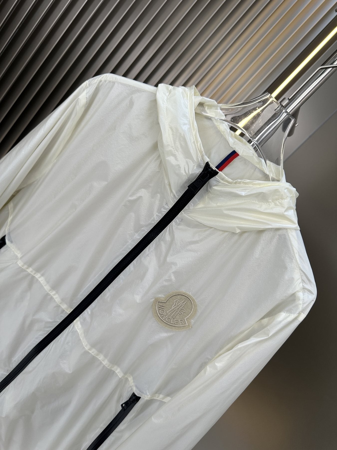 Moncler Hooded Chest Badge Windbreaker — detail